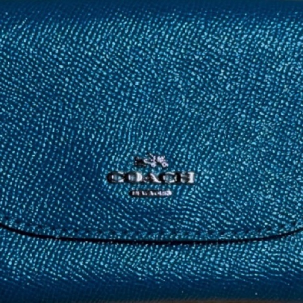 Coach Small Wallet in Teal Sparkle